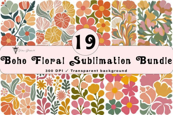 Download Boho Floral Sublimation PNG Bundle - Floral sublimation Collection