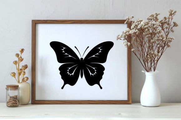 Download Black Silhouette of a Butterfly Drawing - Silhouette Collection