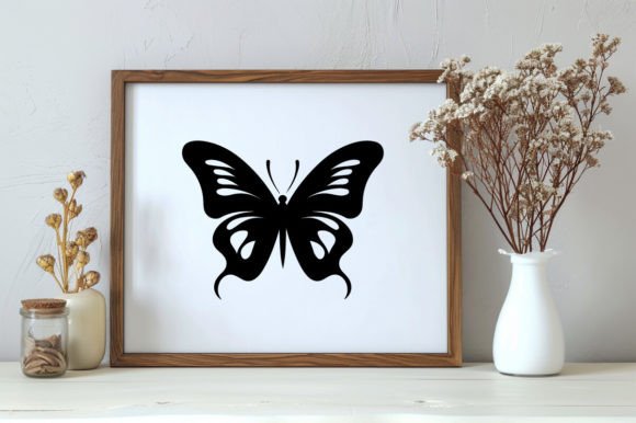 Download Black Silhouette of a Butterfly Sketch - Silhouette Collection