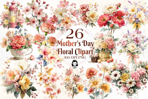 Download Mother's Day Floral Sublimation Clipart - Floral sublimation Collection