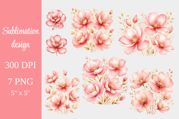 Download Blush Pink Floral Sublimation PNG Bundle - Floral sublimation Collection