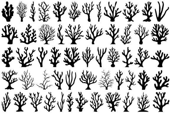 Download Coral Silhouette SVG Vector Set - Silhouette Collection