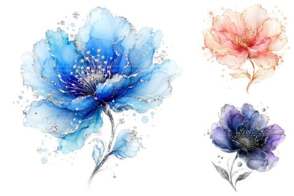 Download Alcohol Ink Floral Sublimation Clipart - Floral sublimation Collection