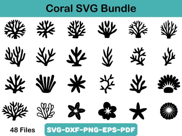Download Coral SVG Bundle, Coral Silhouette - Silhouette Collection