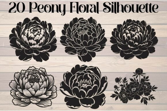 Download Peony Floral Silhouette - Silhouette Collection