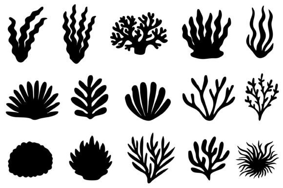 Download Coral Silhouette Svg and Png Clipart Set - Silhouette Collection
