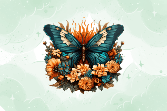 Download Retro Butterfly Floral Sublimation - Floral sublimation Collection