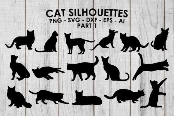 Download Cat Silhouettes SVG - Cats Vector &amp; PNG - Silhouette Collection