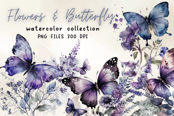 Download Watercolor Butterfly Floral Sublimation - Floral sublimation Collection
