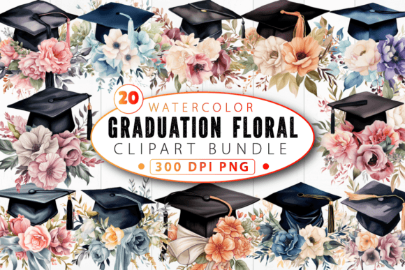 Download Graduation Floral Sublimation Clipart Bu - Floral sublimation Collection