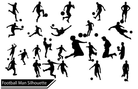 Download A Set of Vector of Football Silhouette - Silhouette Collection
