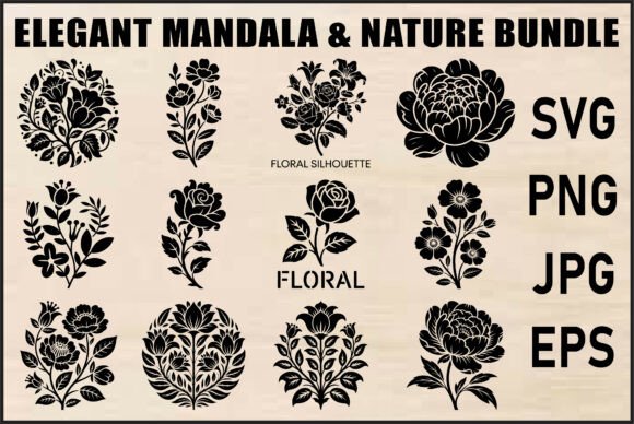Download Elegant Floral Silhouette Set - Premium Resources