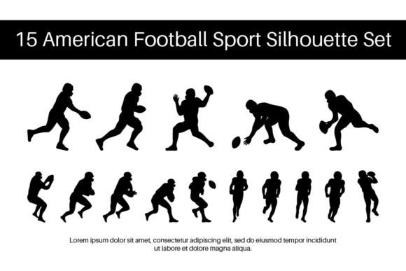 Download 15 American Football Silhouette Set - Silhouette Collection