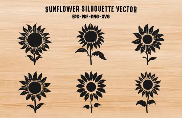 Download Sunflower Silhouette Vector Bundle - Silhouette Collection
